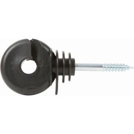 Electric Fence Insulator, Screw In, Wood Post, Black, 25-Pk.