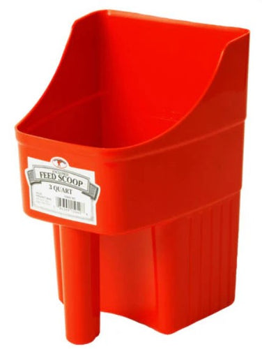 Little Giant 3 Quart Plastic Enclosed Feed Scoop (Red)