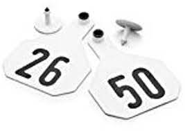 Y-Tex 3 Star Medium White Cattle ID Ear Tags Numbered 26-50 (Medium, White)