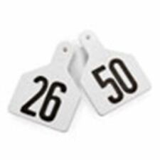 Y-tex Numbered Large Cattle Id Ear Tags White 26 - 50, 25 Tags/Package Prevent Cracking Flexible (Large, White)