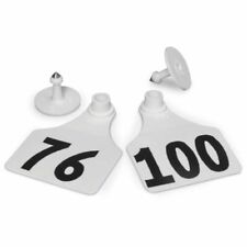 Y-Tex 4 Numbered Ear Tag WHITE #76-100 25 Tags/Pkg Prevent Cracking Flexible (Large, White)