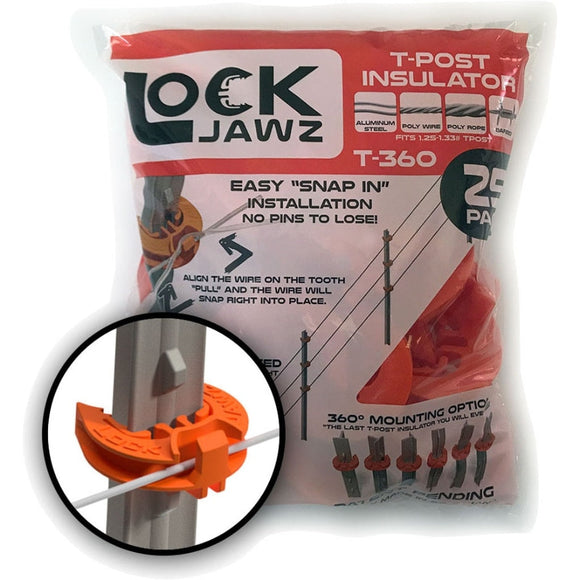 LOCKJAWZ T-POST INSULATOR (ORANGE)